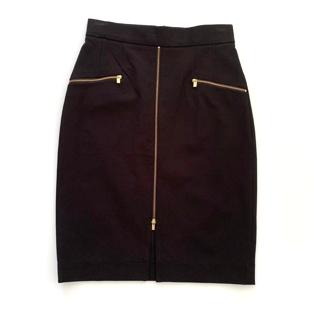 NWOT Banana Republic Zipper Stretch Pencil Skirt Edgy Minimalist 4P 2 0 Bodycon